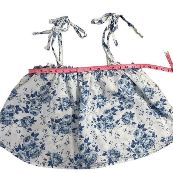 8 Oak Lane Blue Rose Woven Cotton Pajama Set Size L/XL Cottage Boho Coquette - Picture 8 of 16